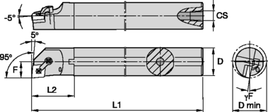 BORING BAR A25RMCLNR12 25MM KMT